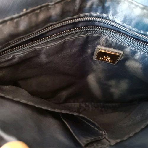 Clutcher bag Carpisa like new, blue with white piping