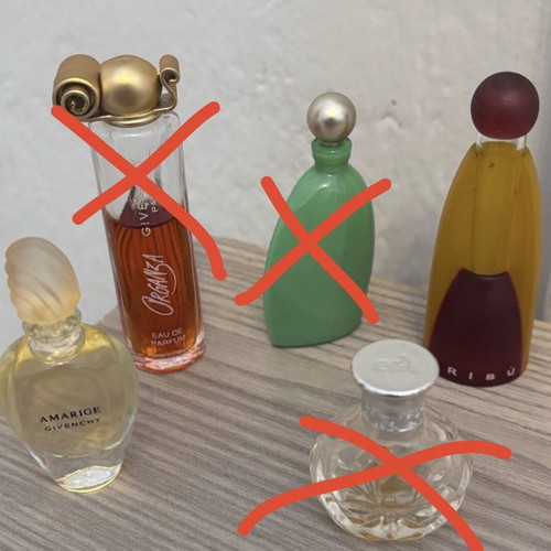 Collectible vintage mini perfumes 4ml like new, Tribu-Benetton and Amarige-Givency