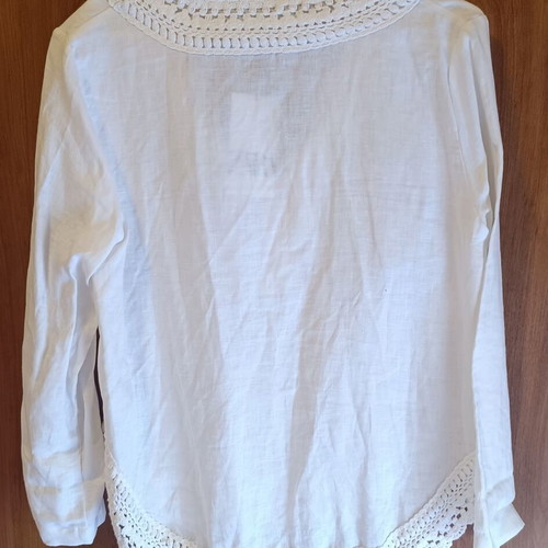 Zara linen blouse, white, size M