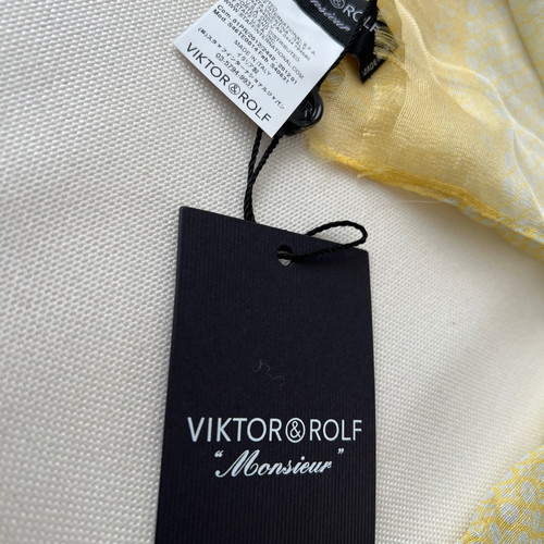 Silk scarf Victor & Rolf new, yellow with white