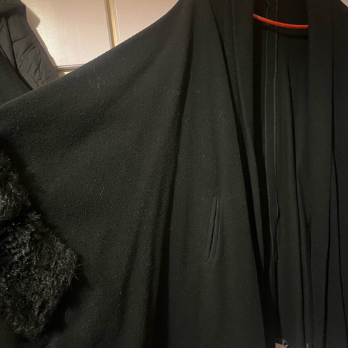 Women's black cape like new with fur on sleeves XL