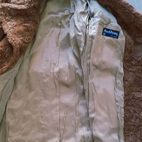 Achilleas vintage teddy coat unisex, used, brown