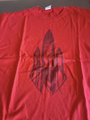At The Gates The Red In The Sky Is Ours t-shirt used, size large, red