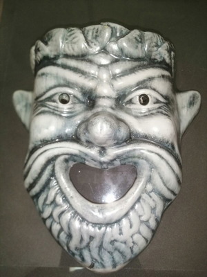 Dionysus mask new, handmade ceramic wall decor