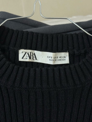 Μπλούζα πλεκτή Zara μεταχειρισμένη, μαύρη, μέγεθος S