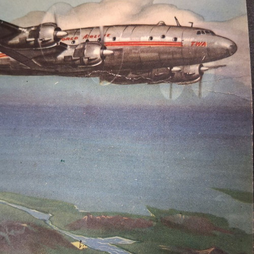 TWA Vintage Postcard Used From 1950s