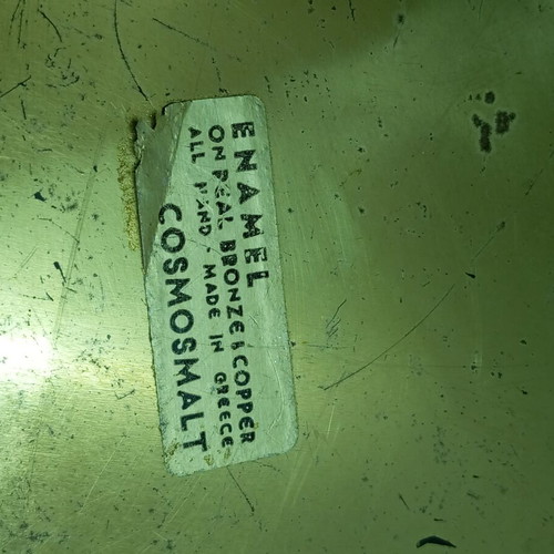Bronze plate with enamel Cosmosmalt like new