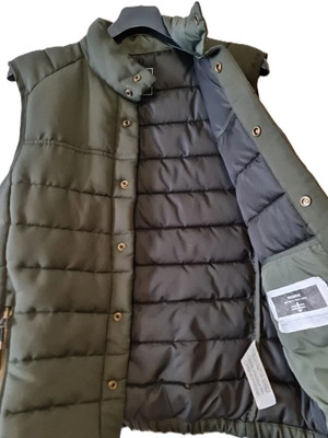 Pull & Bear puffer-style vest, dark green, size L/XL