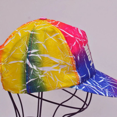 Vintage 90s Tie Dye Neon Colors Nylon Hat, One Size