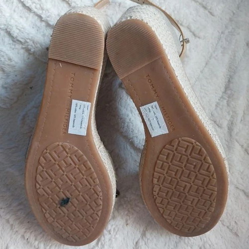 Tommy Hilfiger Iconic Elena Metallic Canvas Wedges size 41 like new