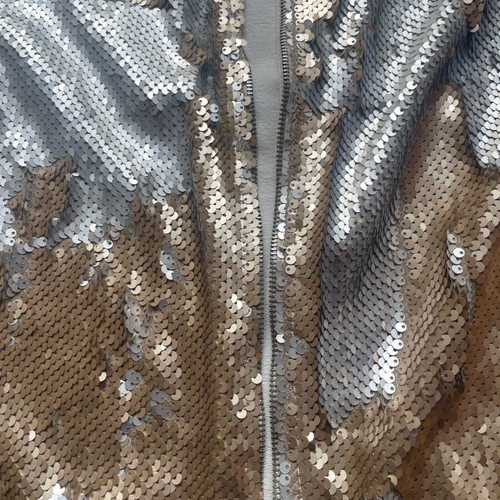 Sequin vest like new, size S–M, white and beige