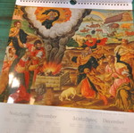 Theodoros Poulakis collectible calendar used, 2001 edition, 17th century images