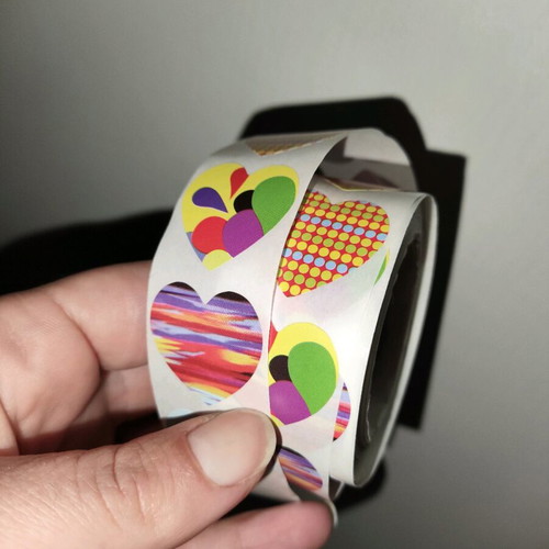 Roll stickers like new, 500 pieces, 8 designs