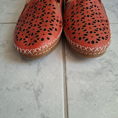 Road leather moccasins ballerinas new, size 39, red