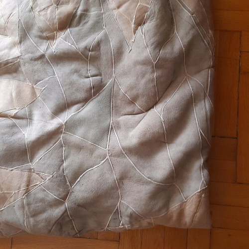 Fur rug like new from genuine leather 2.10x1.10