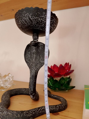 Engraved Brass Cobra Incense Holder