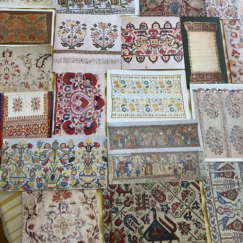 Postcards with traditional Greek embroidery, used, pack of 20
