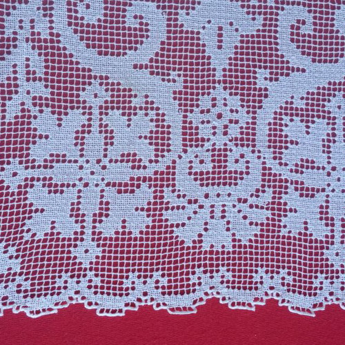 Filet lace handmade vintage table runner from Tinos 1950s