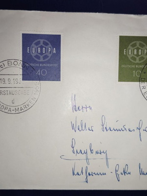 German 1959 cover with stamps