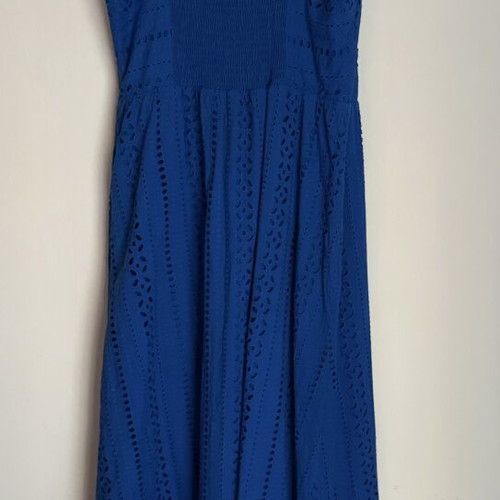 Zara summer dress, Cycladic blue, broderie cotton