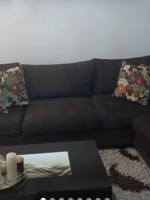 Corner sofa set used with two stools and coffee table with storage