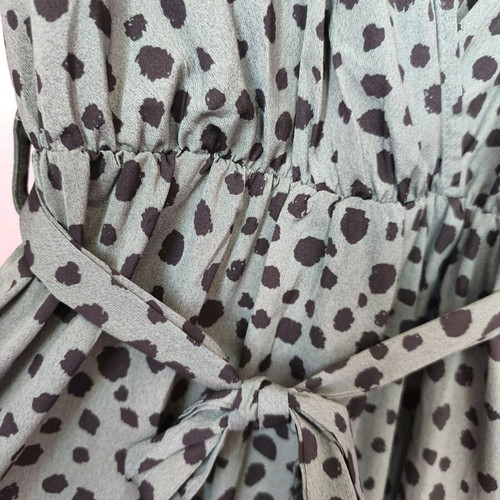 Shein mini dress with ruffles and belt like new, black and green