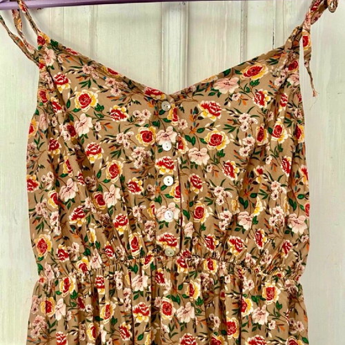 Floral dress like new, size S and M, beige multicolor