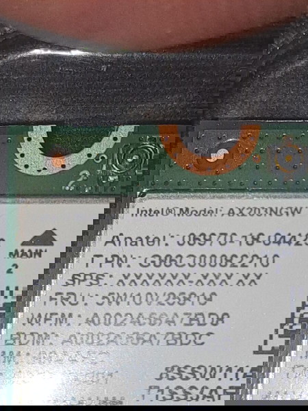 Αυθεντική Wi-Fi 6 και Bluetooth 5.2 Intel κάρτα δικτύου για laptop με υποδοχή key E