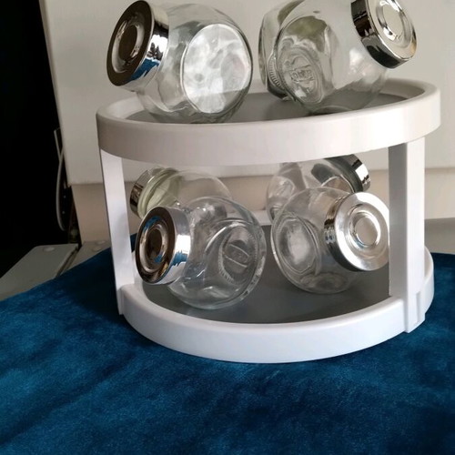 Two-tier rotating spice rack with 8 jars new