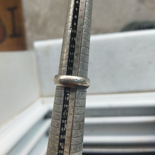 Ring 950 hammered silver like new, size 56.5-57