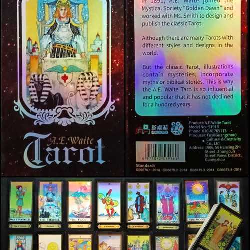 Tarot of A.E. Waite deck used, set of 78 cards