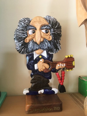 Wooden caricature figure Agathon handmade, new