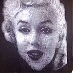  Μπλούζα με φωτογραφία της Marilyn Monroe, στρας στα μανίκια και σφηκοφωλιά στο τελείωμα, One Size