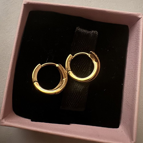 Pandora K14 gold-plated small hoop earrings with cubic zirconia
