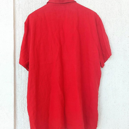 Plus Size Red Linen Shirt 2XL, Italy