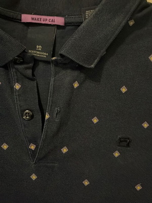 Scotch & Soda Men Polo Shirt Navy Diamond Print Size L like new