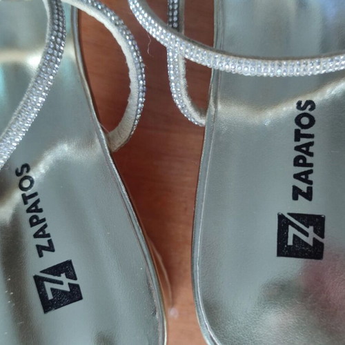 ZAPATOS gold sandals size 44 used with rhinestones