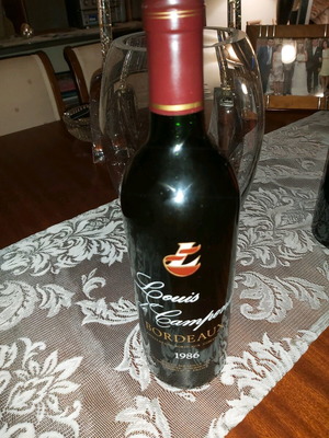 Collectible French wine Bordeaux Louis De Camponac 1986 new