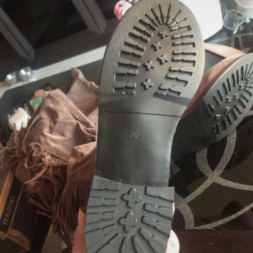 Suede leather boots new with fringes cowboy style