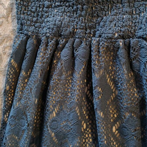 Women's long strapless dress with blue lace like new
