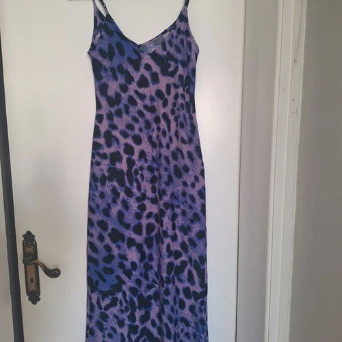 Dancing Leopard Purple Leopard-Print Midi Maxi Dress like new, UK 8 EU Small