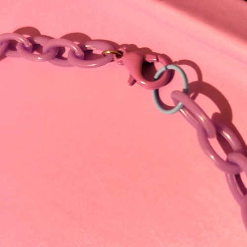 Choker Necklace Moon new handmade with star beads and lilac chain