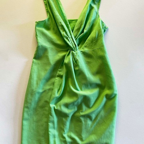 French wrap dress green, like new, cotton, size S/M