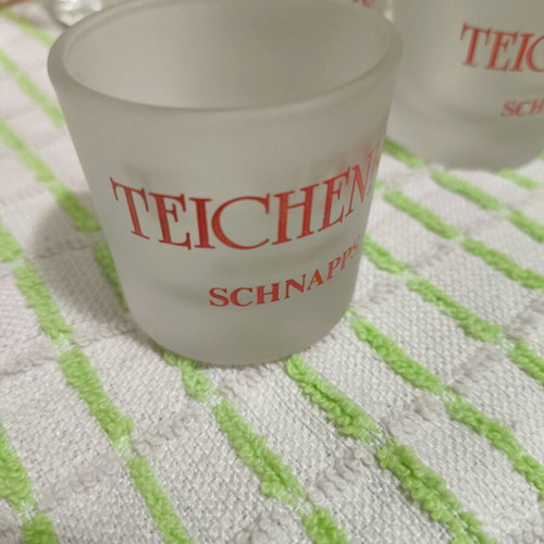 Set of 6 glass matte schnapps glasses like new