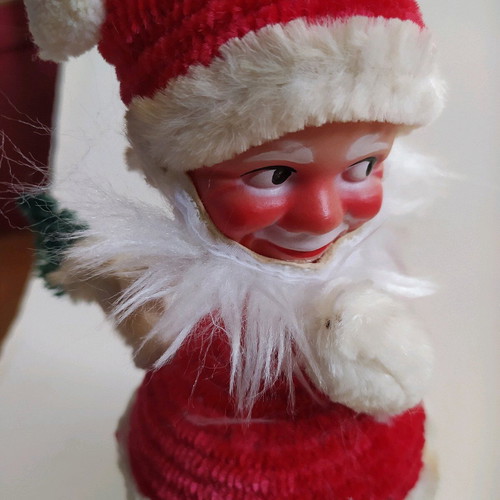 Vintage Christmas chenille candy box W.Germany like new