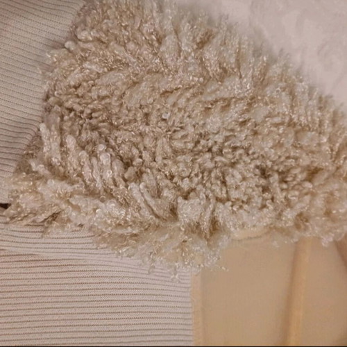 Brigitte Boutique beige blouse with turtleneck and decorative details, like new