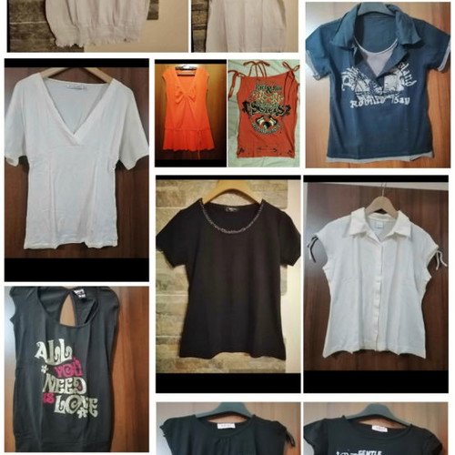 Women's short-sleeve blouses used, pack of 14, size S/M