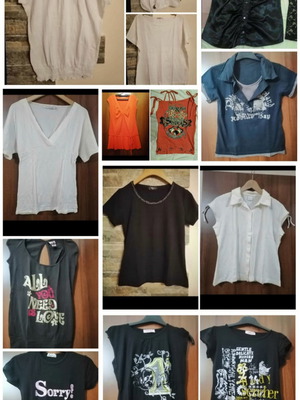 Women's short-sleeve blouses used, pack of 14, size S/M