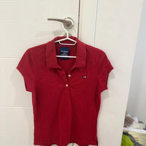 Polo Jeans Co. Ralph Lauren Women's Polo Shirt Size Medium Used Red Logo