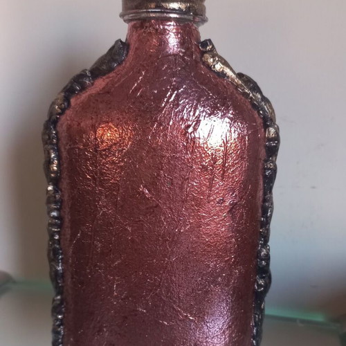 Handmade bottle and box with icon, new religious items